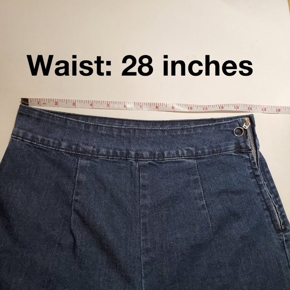 High waisted side zipper Wide Leg cropped Jeans in size 29 - Picture 4 of 9